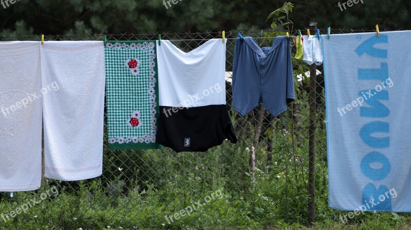 Laundry Clothes Line Washed Laundry Day Hang