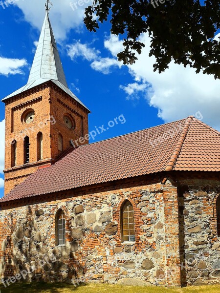 Village Church Poland Architecture Romantic Historical