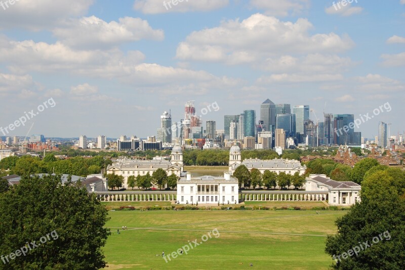 London Skyline Greenwich Park City