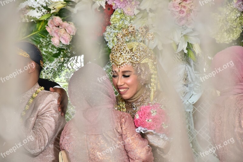 Reception Hugs Wedding Couple Bride