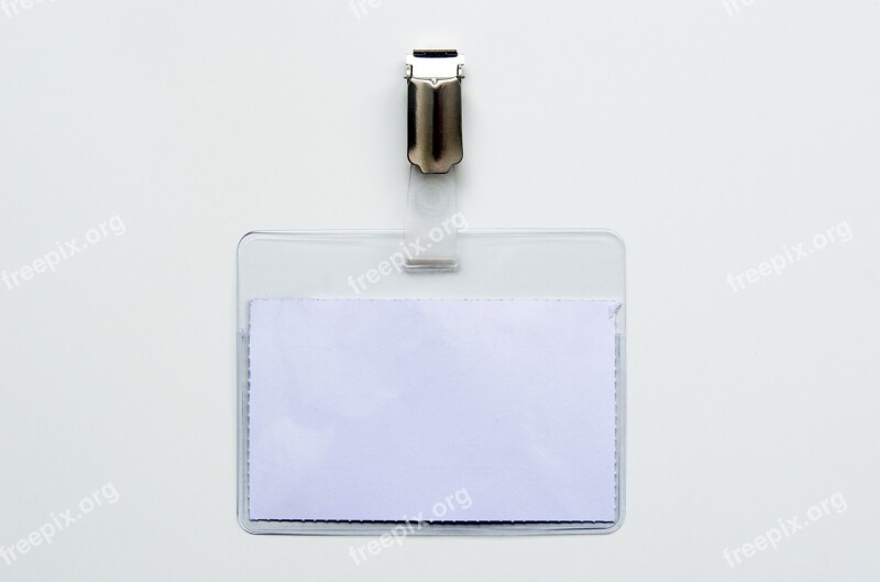 Name Tag Plastic Card Holder Office Unfilled