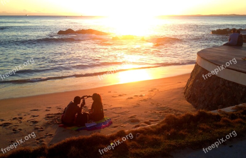 Porto Beach Couple Heart Love Salvador