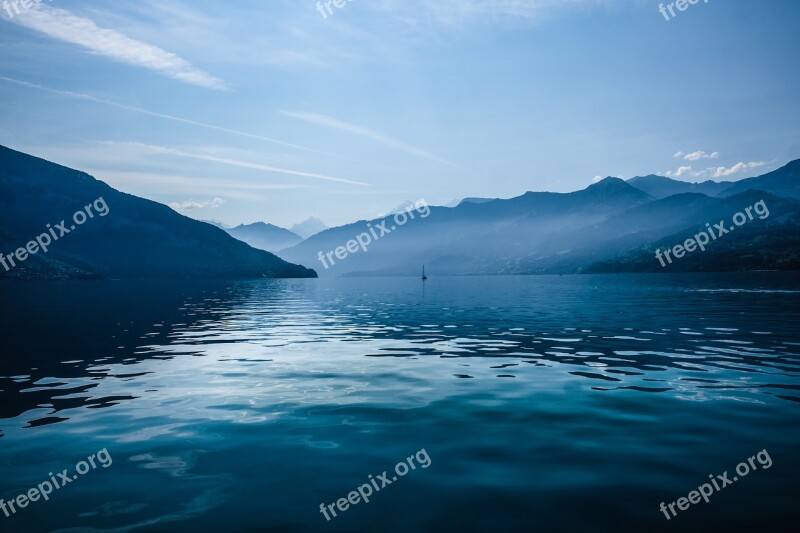 Lake Mood Water Lake Thun Switzerland