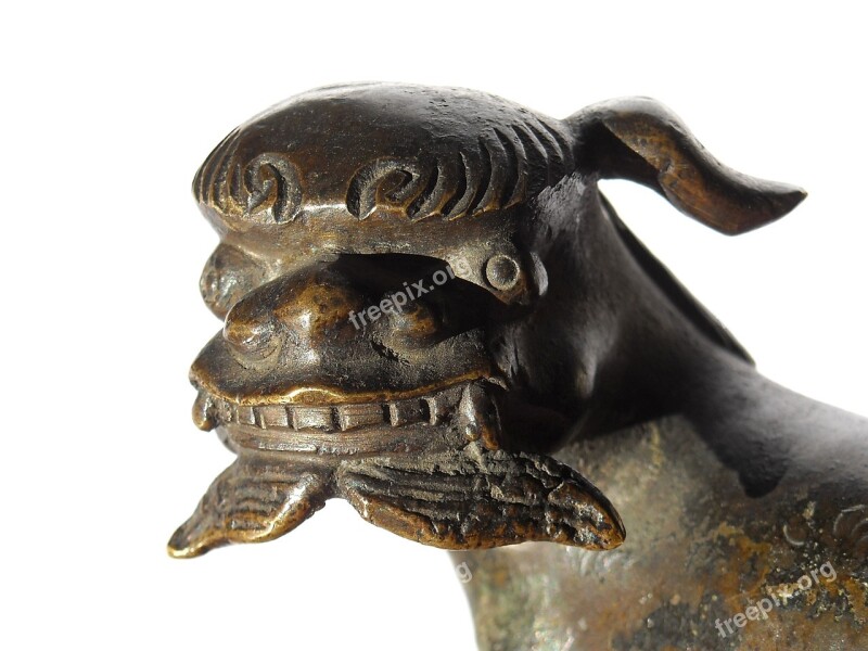 Foo Dog Antique Chinese Bronze Sculpture