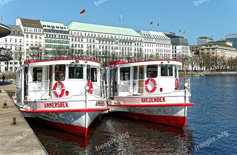 Hamburg Alster Lake White Fleet Four Seasons Free Photos