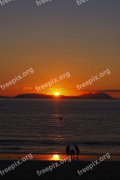 Vigo Praia Samil Beach Sunset