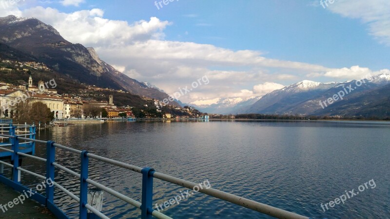 Lake Iseo Water Italy Landscape