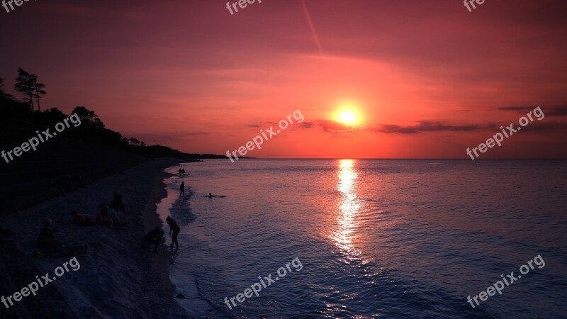 The Coast Sunset The Baltic Sea Free Photos