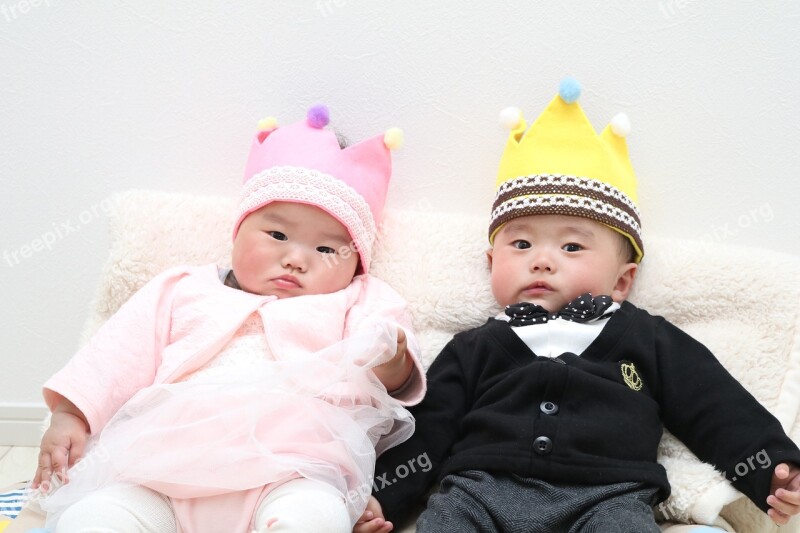 Twins Half Birthday Boy Girls Free Photos