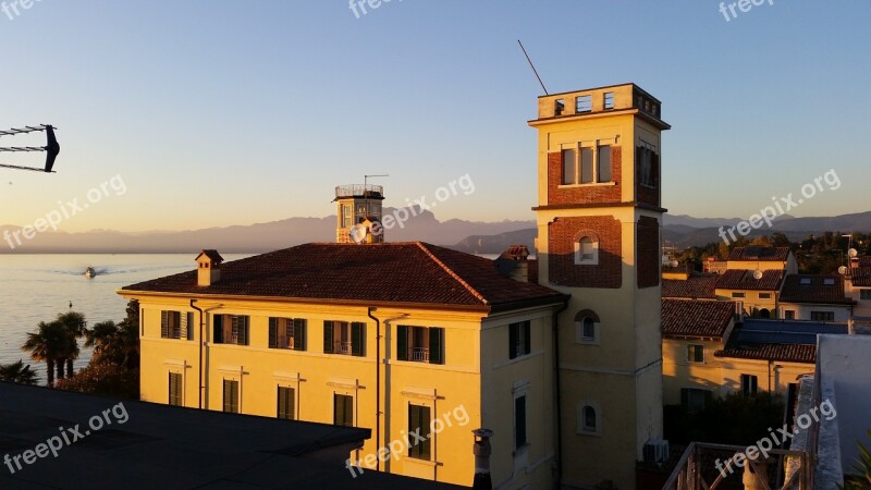 Garda Italy Building Landscape Lake View