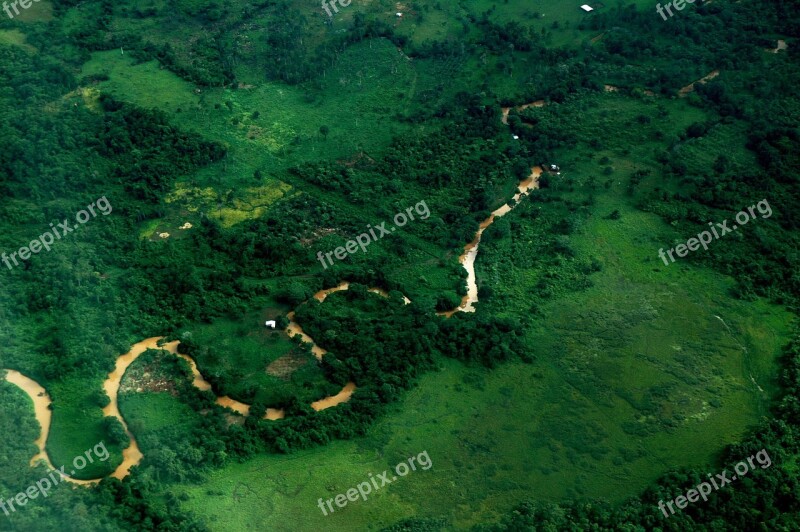 River River Loop Aerial View Central America Bird's Eye View