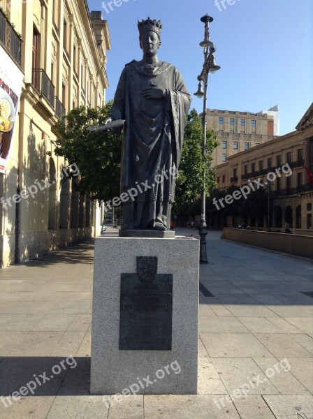 Statue Pamplona Woman History Old