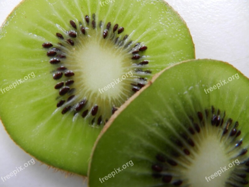 Kiwi Fruit Slices Fresh Juicy Green