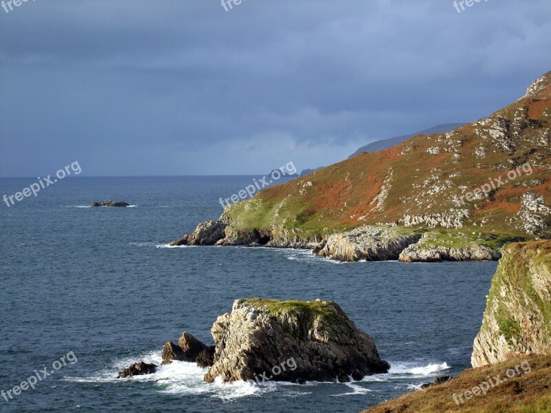 Ireland Irish Seascape Headland Water