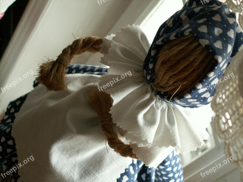 Doll Blue White Souvenir Female