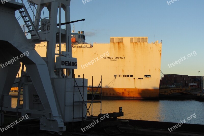 Ship Freighter Port Hamburg Free Photos