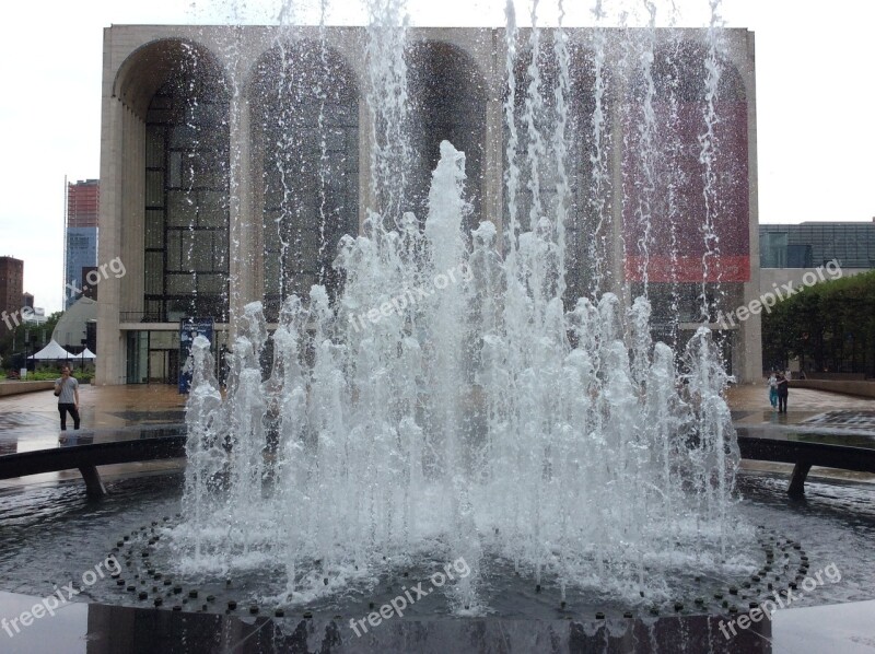 Water Fountain Lincoln Center Free Photos