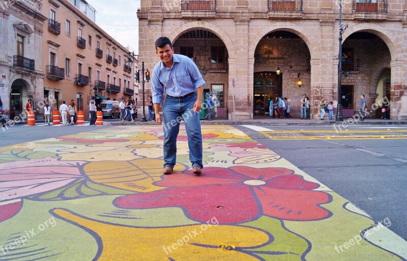 Painting Man Blue Painted Floor Mat