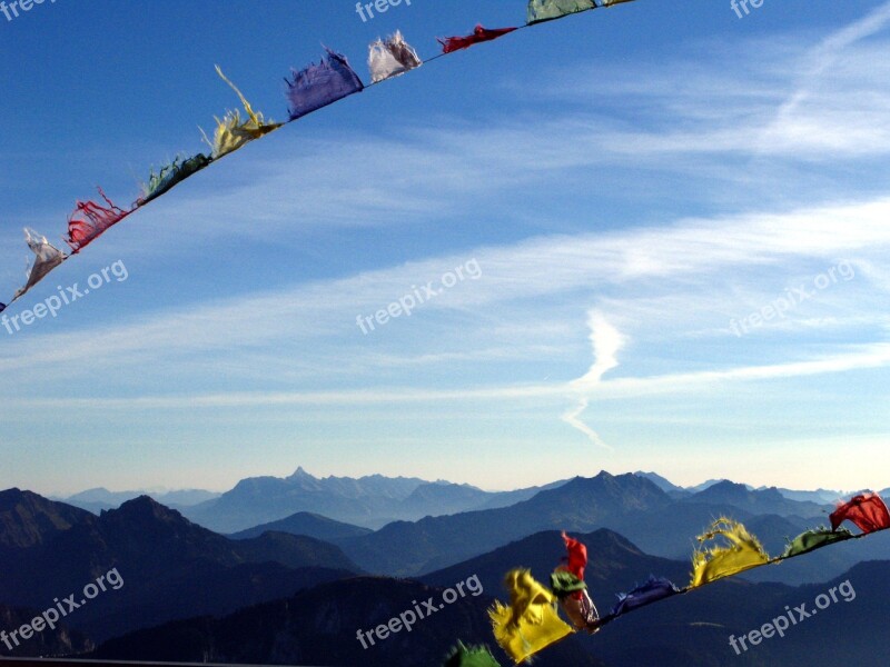 Mountain Flag Summit Dent D'oche Alpes