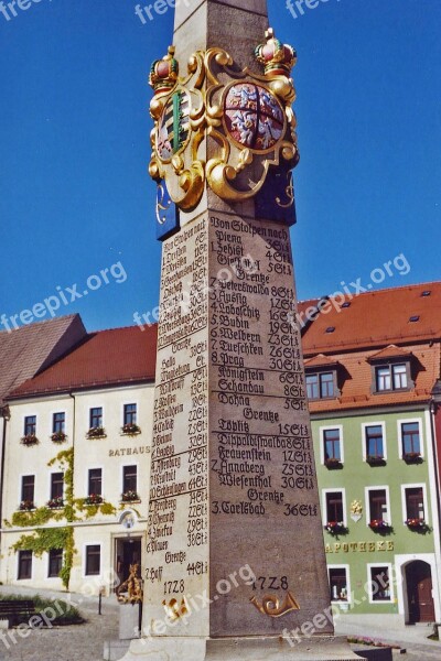 Stolpen Thuringia Germany Post Mile Column 1728 Historically