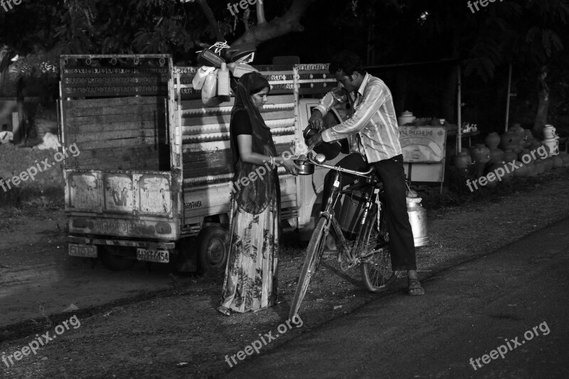 India Milk Vendor Gujrat Free Photos