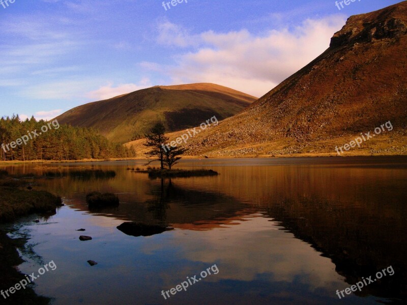 Mountain Lake Tree Sky Nature