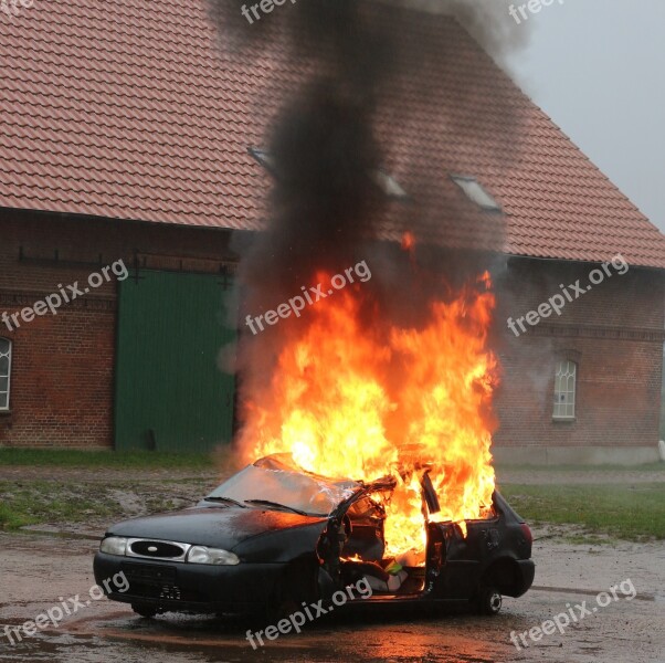 Vehicle Fire Fire Exercise Flame Auto