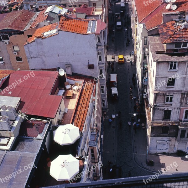 Istanbul City City ​​from A Height Roof Top View