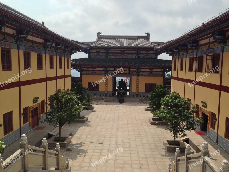 Blue Sky And White Clouds Buddhism Temple Free Photos