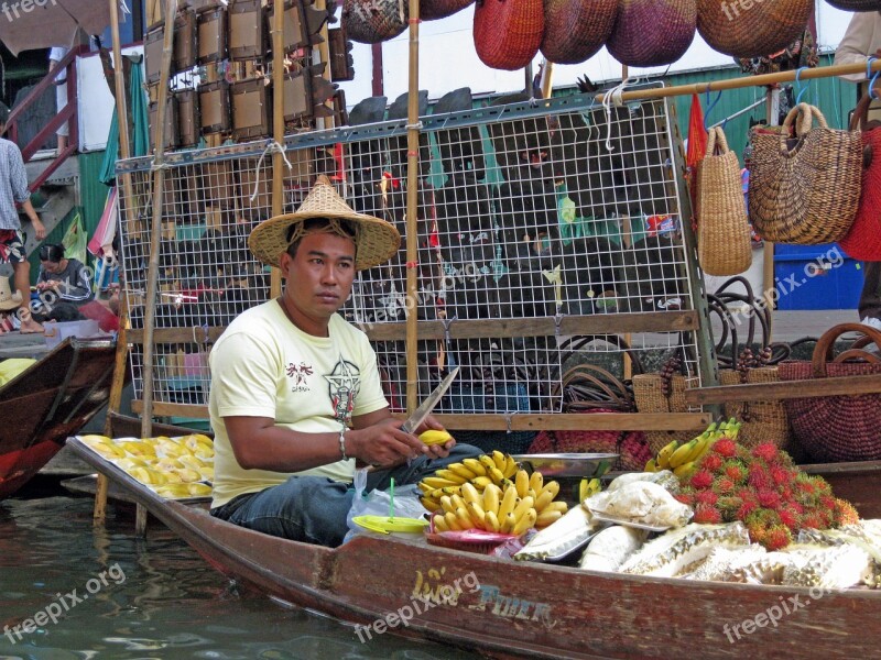 Floating Market Thailand Bangkok Travel Marketplace