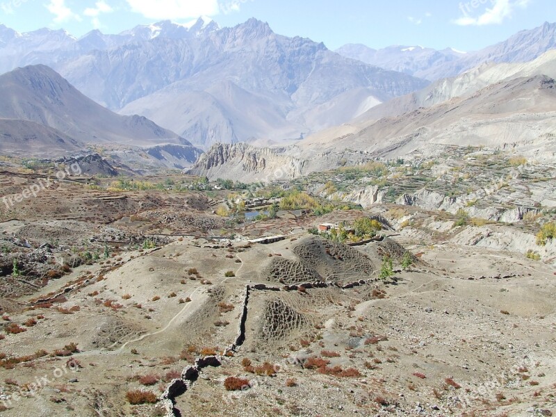 Landscape Mountains View Himalayan Nepal