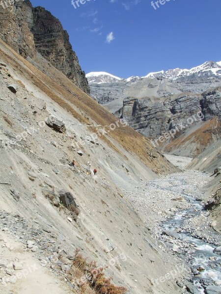 Mountain Steep Landscape Nepal Himalayan