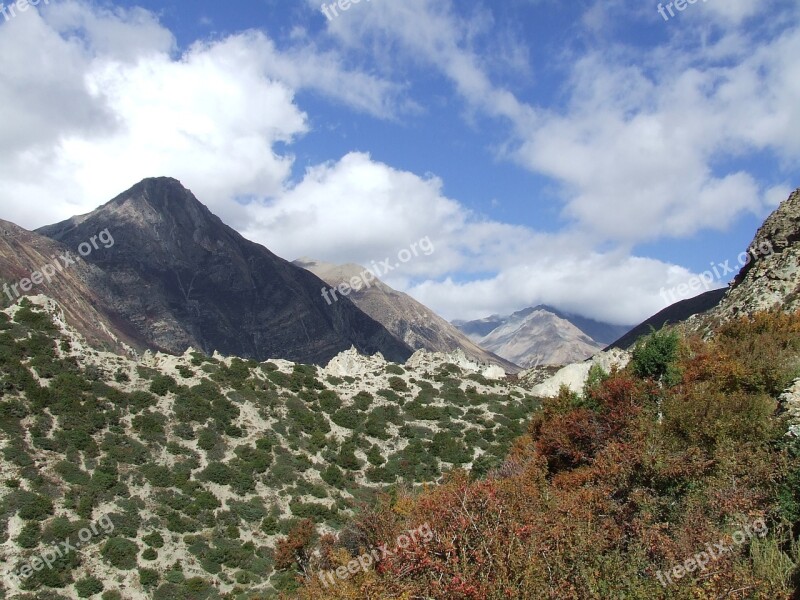 Landscape Mountains Himalayan Nepal Free Photos