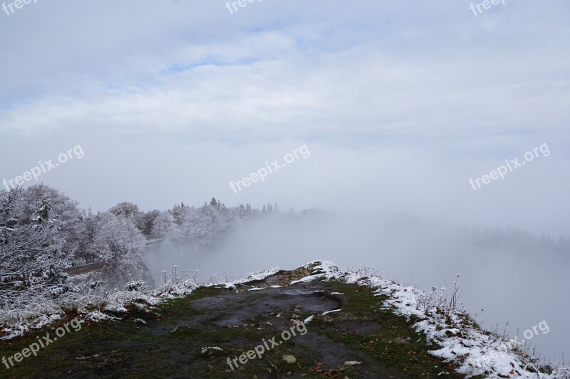 Mountains Winter Creux Du Van Switzerland Jura