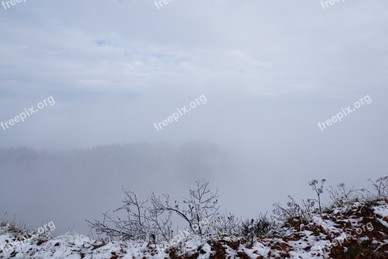 Mountains Winter Creux Du Van Switzerland Jura