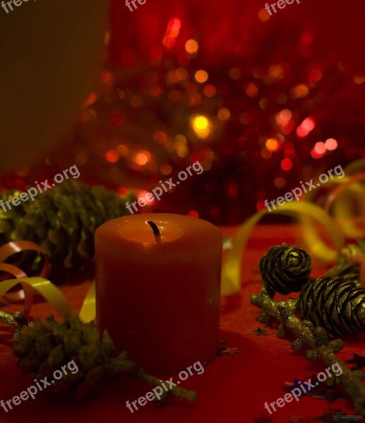 Christmas Candle Red December Symbol