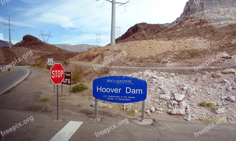 Dam Site Hoover Dam Colorado River Nevada Usa