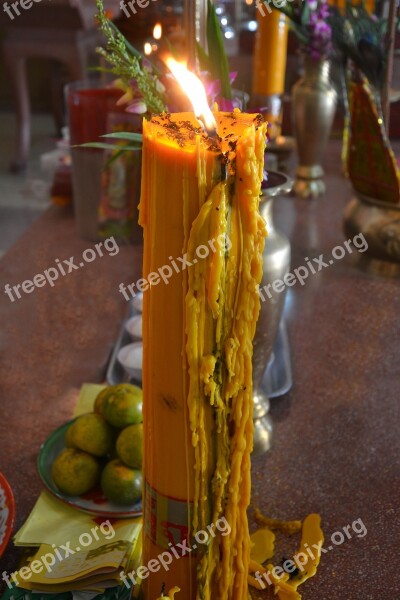 Candle Yellow Flame Celebration Decoration