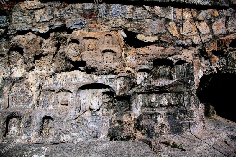 Grotto Buddha Cave Longmen Grottoes Cave Mountain