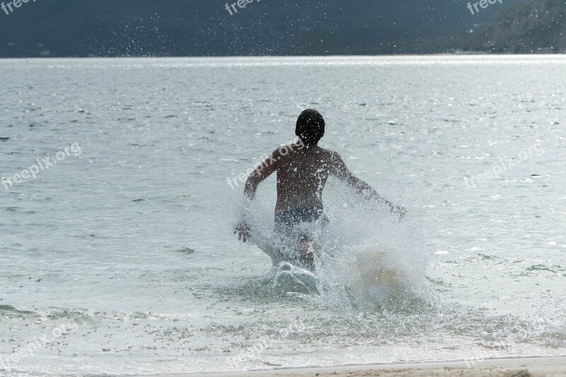 Mar Child Playing Beach Diving Water