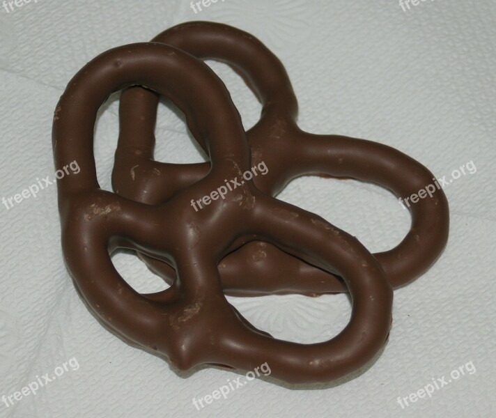 Pretzels Chocolate Covered Food Snack Dessert