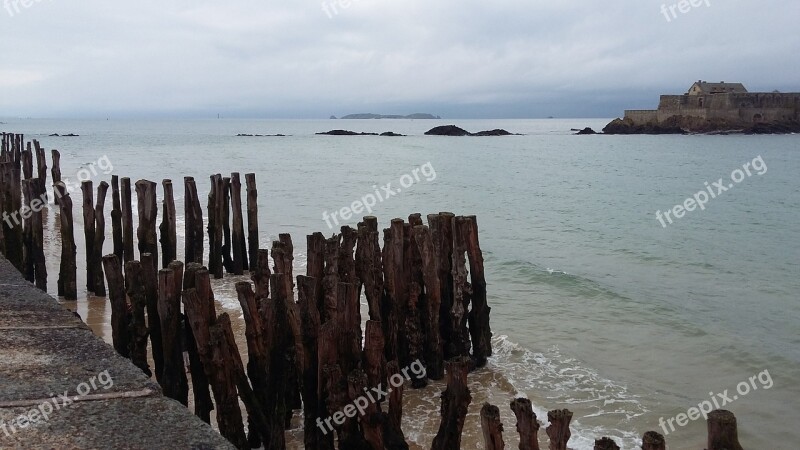 Saint-malo France Brittany Sea Pier