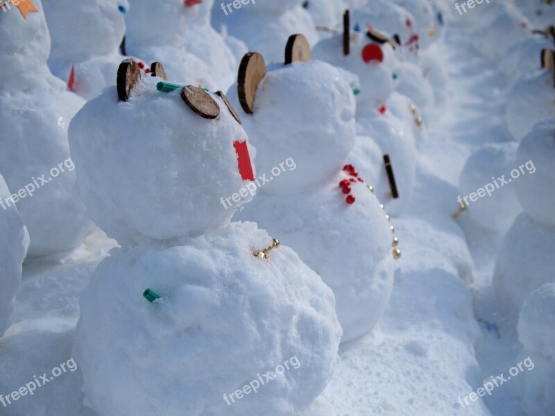 Winter Snowman Japan Winter Alignment White