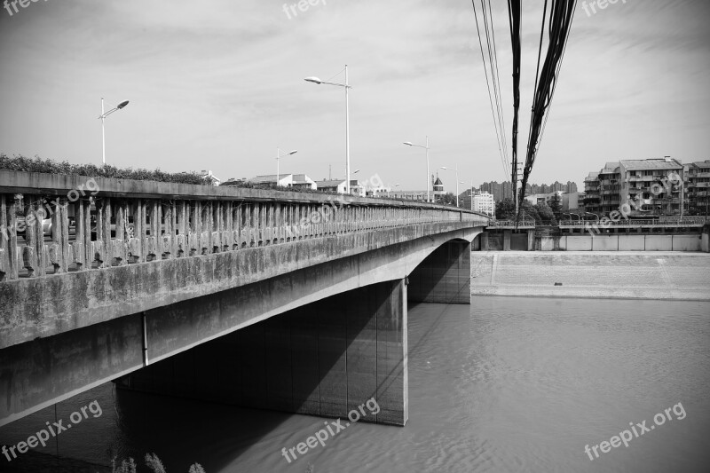 Black And White Bridge Chinese Architecture Free Photos