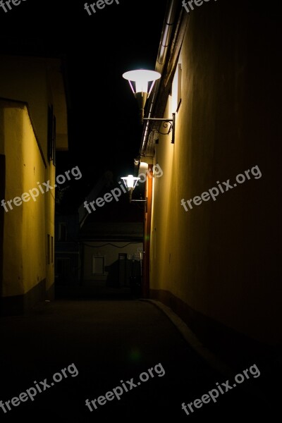 Alley Road Lantern Night Photograph Street Lamp