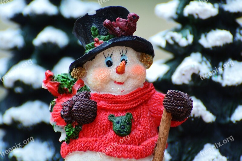 Winter Snowman Figure Snow Snowmen