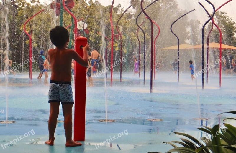 Child Children Playing Water Park