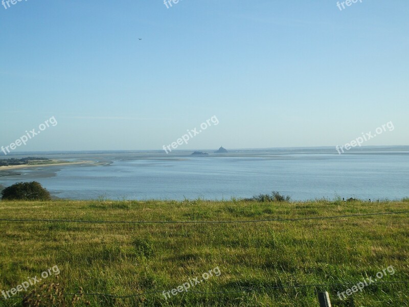 Grass Sky Landscape Field Water