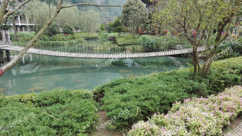 Small Fresh The Scenery China Wind Bridge Water