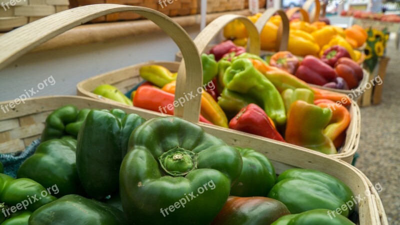 Farmers Market Peppers Market Food Fresh